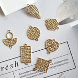 Copper Alloy Mesh Double Hanging Geometric Earrings
