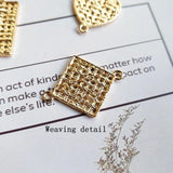 Copper Alloy Mesh Double Hanging Geometric Earrings