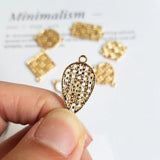 Copper Alloy Mesh Double Hanging Geometric Earrings
