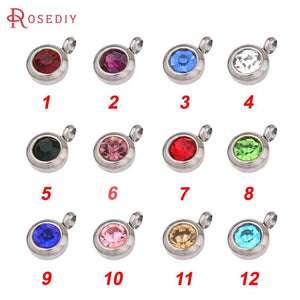 10PCS 6MM Stainless Steel Round Charms End Beads Jewelry Making Supplies