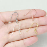 20Pcs Rhodium Plated Hypoallergenic Ear Hooks Clasps
