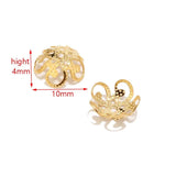 40pcs Stainless Steel Filigree Flower Bead Caps Jewelry Making DIY Findings
