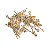 50Pcs Raw Brass Eye Head Pins for DIY Jewelry Making