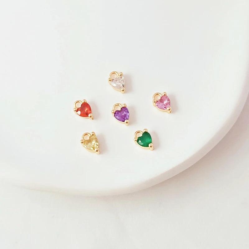 5pc 14K Copper Clad Zirconium Peach Pendant DIY Bracelet Earring Accessories