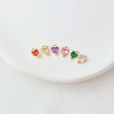 5pc 14K Copper Clad Zirconium Peach Pendant DIY Bracelet Earring Accessories