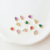 5pc 14K Copper Clad Zirconium Peach Pendant DIY Bracelet Earring Accessories