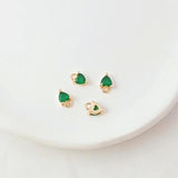 5pc 14K Copper Clad Zirconium Peach Pendant DIY Bracelet Earring Accessories