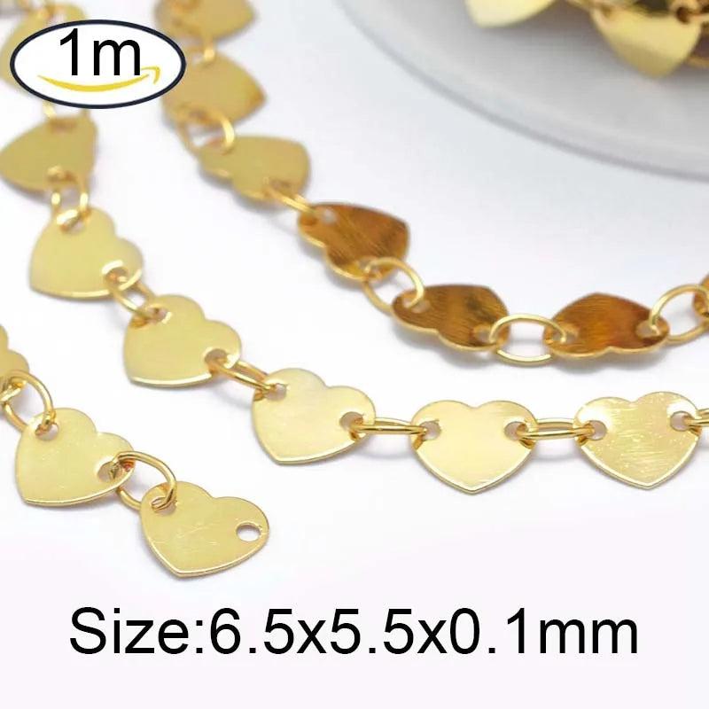 Brass Link Mask Chains 18K Plated Heart Lead & Cadmium Free 6.5x5.5x0.1mm