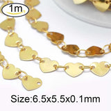Brass Link Mask Chains 18K Plated Heart Lead & Cadmium Free 6.5x5.5x0.1mm
