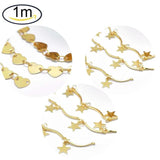 Brass Link Mask Chains 18K Plated Heart Lead & Cadmium Free 6.5x5.5x0.1mm