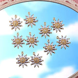 Rhinestone Sunflower Charms Metal Flower Pendant for DIY Jewelry