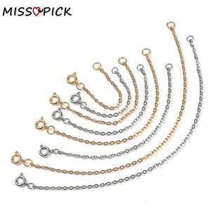 4Pc/Set Stainless Steel Cross Necklace Chains Bulk Ring Lobster Clasp