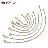 4Pc/Set Stainless Steel Cross Necklace Chains Bulk Ring Lobster Clasp