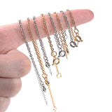 4Pc/Set Stainless Steel Cross Necklace Chains Bulk Ring Lobster Clasp