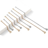 4Pc/Set Stainless Steel Cross Necklace Chains Bulk Ring Lobster Clasp