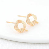 10MM 14K Plated Brass Stud Earrings DIY Jewelry Making Findings
