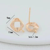 10MM 14K Plated Brass Stud Earrings DIY Jewelry Making Findings