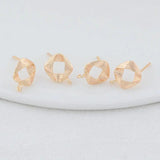 10MM 14K Plated Brass Stud Earrings DIY Jewelry Making Findings