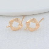 10MM 14K Plated Brass Stud Earrings DIY Jewelry Making Findings