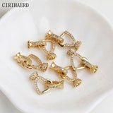 14K Plated Zircon Heart Clasp Pearl Necklace Bracelet DIY Jewelry