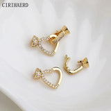 14K Plated Zircon Heart Clasp Pearl Necklace Bracelet DIY Jewelry