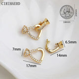 14K Plated Zircon Heart Clasp Pearl Necklace Bracelet DIY Jewelry