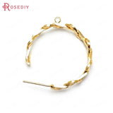 4PCS 30x34MM Brass Earrings Loop Stud Earrings DIY Jewelry Accessories