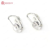 10PCS 10*16MM 24K Plated Brass Earrings Clip DIY Jewelry Findings