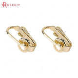 10PCS 10*16MM 24K Plated Brass Earrings Clip DIY Jewelry Findings
