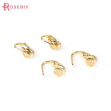 10PCS 10*16MM 24K Plated Brass Earrings Clip DIY Jewelry Findings
