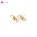 10PCS 10*16MM 24K Plated Brass Earrings Clip DIY Jewelry Findings