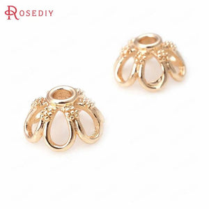 10PCS 11MM Champagne Brass Flower Bead Caps Jewelry Making