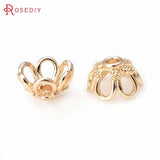 10PCS 11MM Champagne Brass Flower Bead Caps Jewelry Making