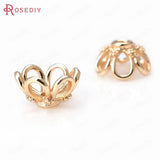 10PCS 11MM Champagne Brass Flower Bead Caps Jewelry Making