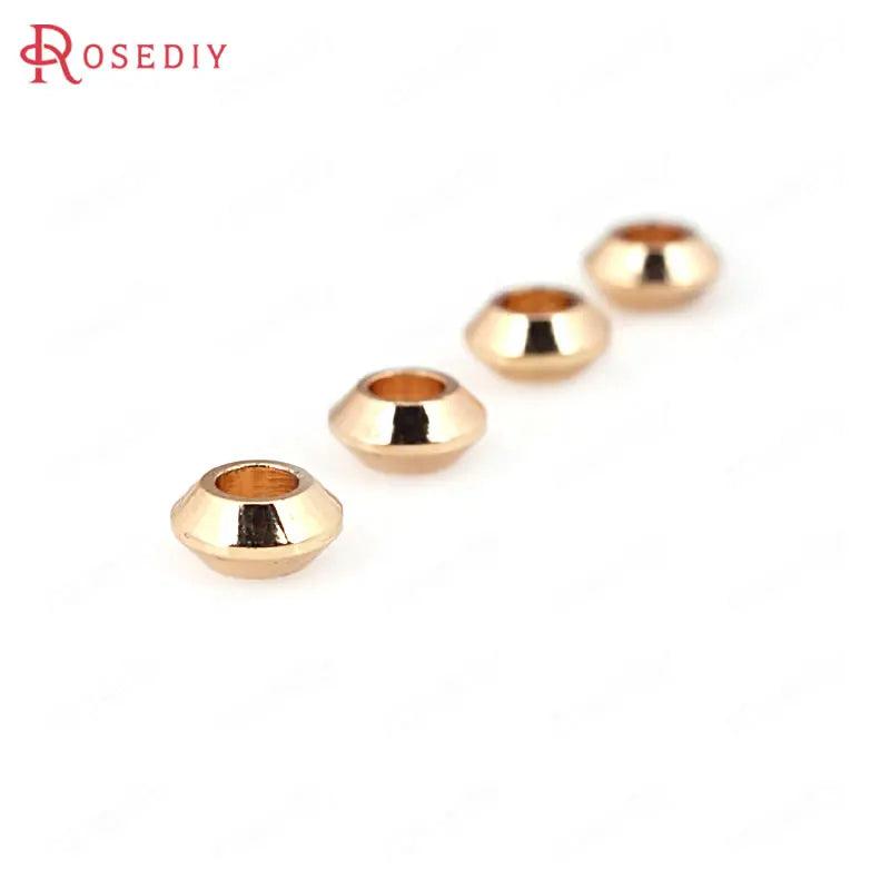 20PCS 5x2.5MM High Champagne Plated Brass Spacer Beads Jewelry Accessories