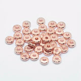 50PCS Flat Round Brass Spacer Beads Rose/Golden/Mixed 6-8x1.7-2.5mm