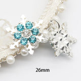 10pcs Alloy Snow Diamond Ornaments with Ring for DIY Christmas Card Decoration