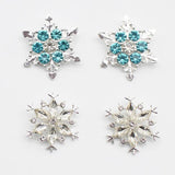 10pcs Alloy Snow Diamond Ornaments with Ring for DIY Christmas Card Decoration