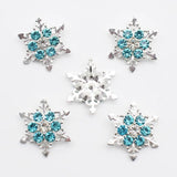 10pcs Alloy Snow Diamond Ornaments with Ring for DIY Christmas Card Decoration