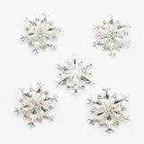 10pcs Alloy Snow Diamond Ornaments with Ring for DIY Christmas Card Decoration