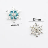 10pcs Alloy Snow Diamond Ornaments with Ring for DIY Christmas Card Decoration