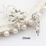 10pcs Alloy Snow Diamond Ornaments with Ring for DIY Christmas Card Decoration
