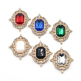 10pcs 28*32mm Alloy Rectangle Acrylic Rhinestone DIY Garment Decor