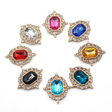 10pcs 28*32mm Alloy Rectangle Acrylic Rhinestone DIY Garment Decor