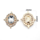 10pcs 28*32mm Alloy Rectangle Acrylic Rhinestone DIY Garment Decor