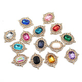 10pcs 28*32mm Alloy Rectangle Acrylic Rhinestone DIY Garment Decor