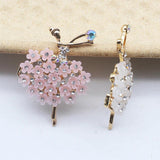 Resin Floral Ballet Rhinestone Flat Base - DIY Hair Accessories Wedding Decor