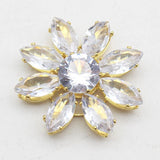Round Flowers Flat Zircon Applique Clothing Hats Bags Diy 2Pcs
