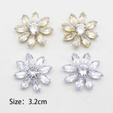 Round Flowers Flat Zircon Applique Clothing Hats Bags Diy 2Pcs