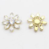 Round Flowers Flat Zircon Applique Clothing Hats Bags Diy 2Pcs